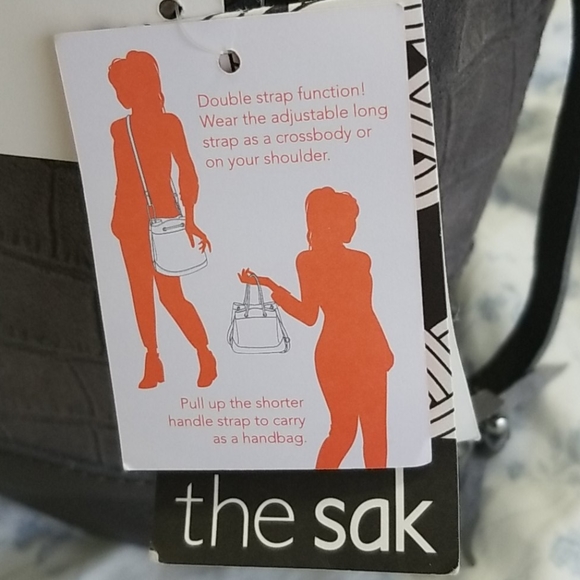 Suede grey handbag - Picture 4 of 7